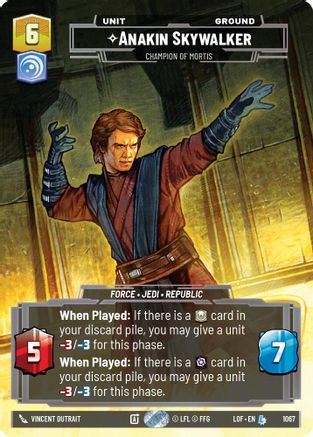 Anakin Skywalker - Champion of Mortis (1067) (Prestige) (1067) [Legends of the Force] - Fantasy Flight Games - Card Brawlers | Quebec | Canada |