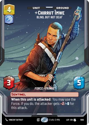 Chirrut Imwe - Blind, but not Deaf (1092) (Prestige Foil) (1092) [Legends of the Force] - Fantasy Flight Games - Card Brawlers | Quebec | Canada |