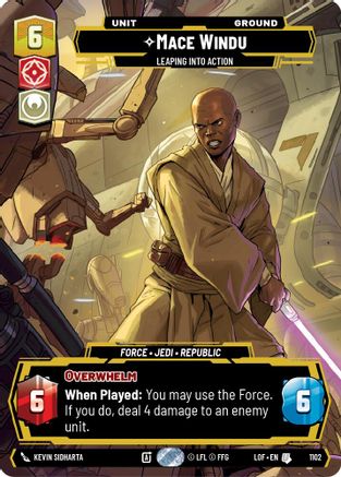 Mace Windu - Leaping into Action (1102) (Prestige Foil) (1102) [Legends of the Force] - Fantasy Flight Games - Card Brawlers | Quebec | Canada |