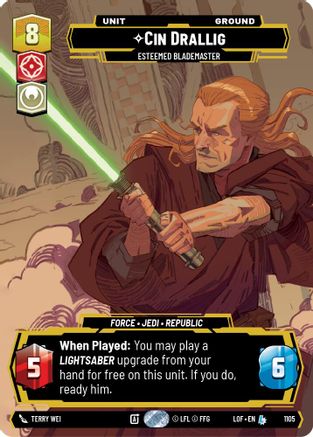 Cin Drallig - Esteemed Blademaster (1105) (Prestige Foil) (1105) [Legends of the Force] - Fantasy Flight Games - Card Brawlers | Quebec | Canada |