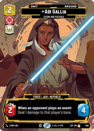 Adi Gallia - Stern and Focused (1106) (Prestige Foil) (1106) [Legends of the Force] - Fantasy Flight Games - Card Brawlers | Quebec | Canada |