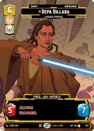 Depa Billaba - A Higher Purpose (1107) (Prestige Foil) (1107) [Legends of the Force] - Fantasy Flight Games - Card Brawlers | Quebec | Canada |