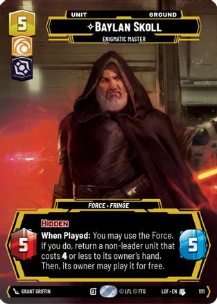 Baylan Skoll - Enigmatic Master (1111) (Prestige Foil) (1111) [Legends of the Force] - Fantasy Flight Games - Card Brawlers | Quebec | Canada |