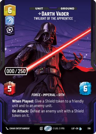 Darth Vader - Twilight of the Apprentice (1116) (Serialized) (1116) [Legends of the Force] - Fantasy Flight Games - Card Brawlers | Quebec | Canada |