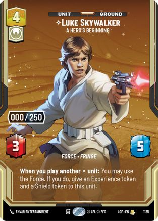 Luke Skywalker - A Hero's Beginning (1125) (Serialized) (1125) [Legends of the Force] - Fantasy Flight Games - Card Brawlers | Quebec | Canada |