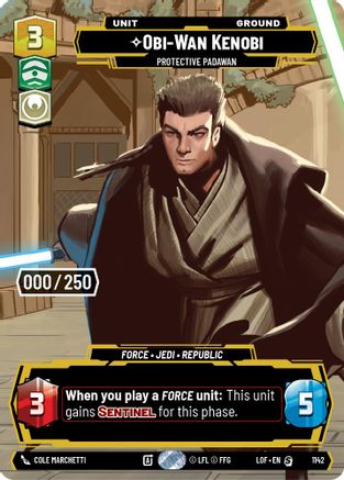 Obi-Wan Kenobi - Protective Padawan (1142) (Serialized) (1142) [Legends of the Force] - Fantasy Flight Games - Card Brawlers | Quebec | Canada |