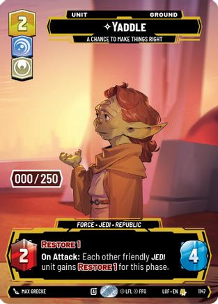 Yaddle - A Chance To Make Things Right (1147) (Serialized) (1147) [Legends of the Force] - Fantasy Flight Games - Card Brawlers | Quebec | Canada |