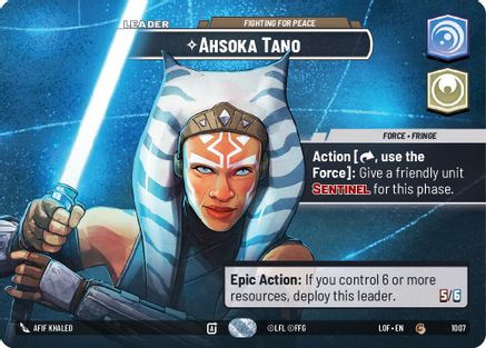 Ahsoka Tano - Fighting For Peace (1007) (Showcase) (1007) [Legends of the Force] - Fantasy Flight Games - Card Brawlers | Quebec | Canada |