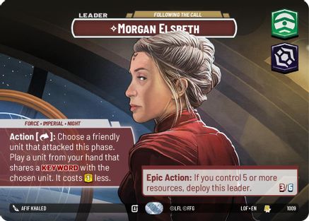 Morgan Elsbeth - Following the Call (1009) (Showcase) (1009) [Legends of the Force] - Fantasy Flight Games - Card Brawlers | Quebec | Canada |