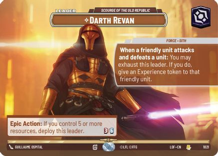 Darth Revan - Scourge of the Old Republic (1021) (Showcase) (1021) [Legends of the Force] - Fantasy Flight Games - Card Brawlers | Quebec | Canada |