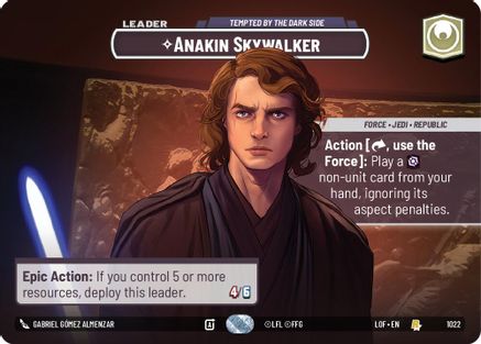 Anakin Skywalker - Tempted by the Dark Side (1022) (Showcase) (1022) [Legends of the Force] - Fantasy Flight Games - Card Brawlers | Quebec | Canada |