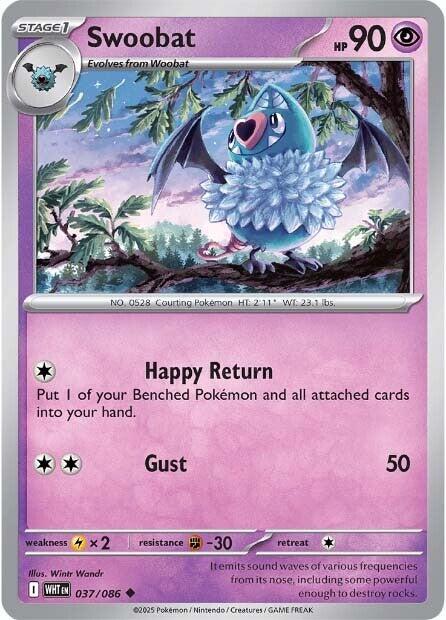 Swoobat (037/086) [Scarlet & Violet: White Flare] - Pokémon - Card Brawlers | Quebec | Canada |