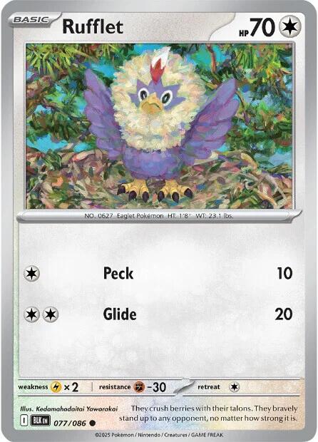 Rufflet (077/086) [Scarlet & Violet: Black Bolt] - Pokémon - Card Brawlers | Quebec | Canada |