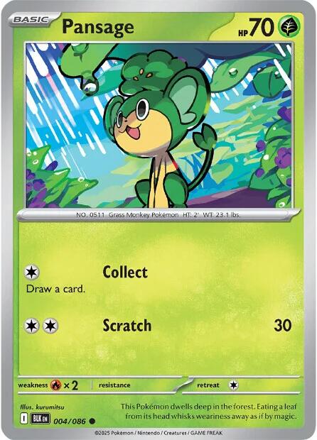 Pansage (004/086) [Scarlet & Violet: Black Bolt] - Pokémon - Card Brawlers | Quebec | Canada |
