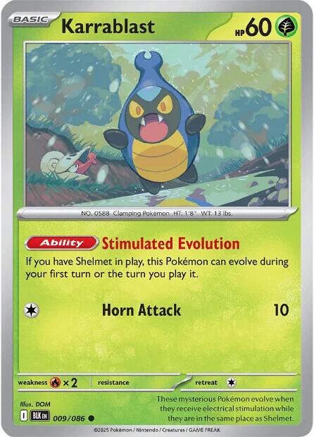 Karrablast (009/086) [Scarlet & Violet: Black Bolt] - Pokémon - Card Brawlers | Quebec | Canada |