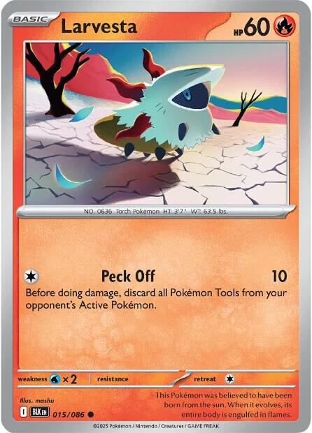 Larvesta (015/086) [Scarlet & Violet: Black Bolt] - Pokémon - Card Brawlers | Quebec | Canada |