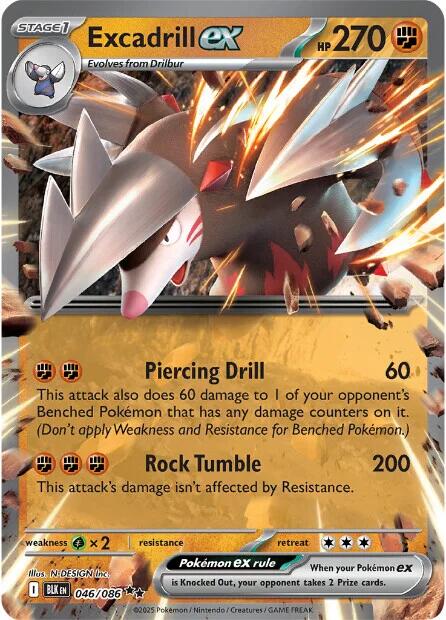 Excadrill ex (046/086) [Scarlet & Violet: Black Bolt] - Pokémon - Card Brawlers | Quebec | Canada |