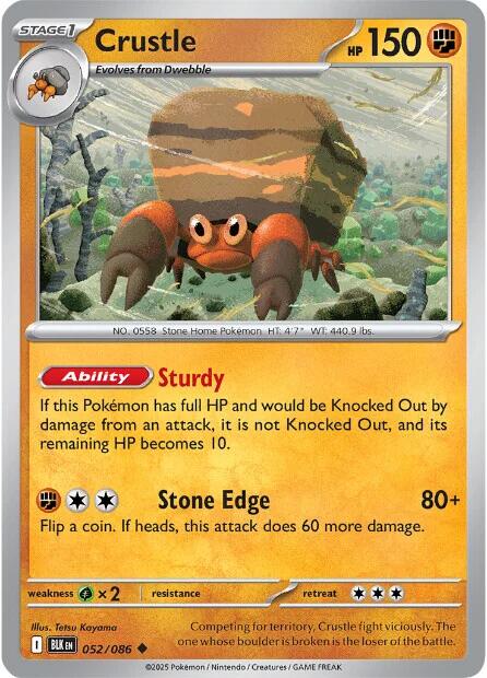Crustle (052/086) [Scarlet & Violet: Black Bolt] - Pokémon - Card Brawlers | Quebec | Canada |