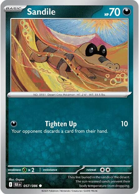 Sandile (057/086) [Scarlet & Violet: Black Bolt] - Pokémon - Card Brawlers | Quebec | Canada |