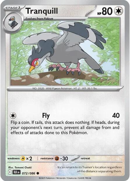 Tranquill (072/086) [Scarlet & Violet: Black Bolt] - Pokémon - Card Brawlers | Quebec | Canada |