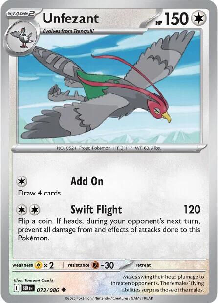 Unfezant (073/086) [Scarlet & Violet: Black Bolt] - Pokémon - Card Brawlers | Quebec | Canada |
