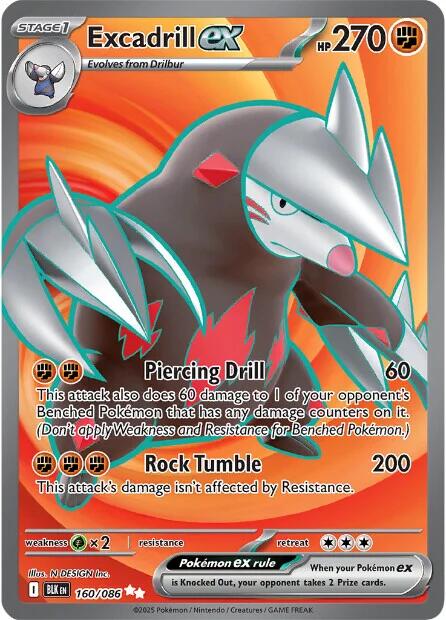 Excadrill ex (160/086) [Scarlet & Violet: Black Bolt] - Pokémon - Card Brawlers | Quebec | Canada |