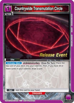 Countrywide Transmutation Circle (UEPR/FMA-1-095) - UE09BT FULLMETAL ALCHEMIST Release Event Cards - UE09BT: FULLMETAL ALCHEMIST Release Event Cards - Card Brawlers | Quebec | Canada |