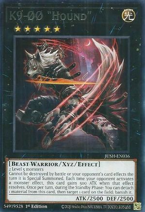 K9-00 "Hound" [JUSH-EN036] Rare - Yu-Gi-Oh! - Card Brawlers | Quebec | Canada |