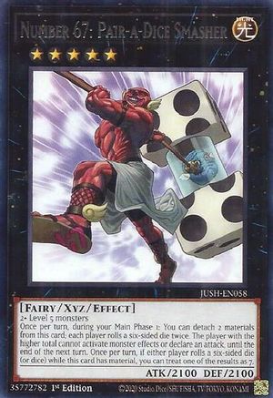 Number 67: Pair-a-Dice Smasher [JUSH-EN058] Rare - Yu-Gi-Oh! - Card Brawlers | Quebec | Canada |