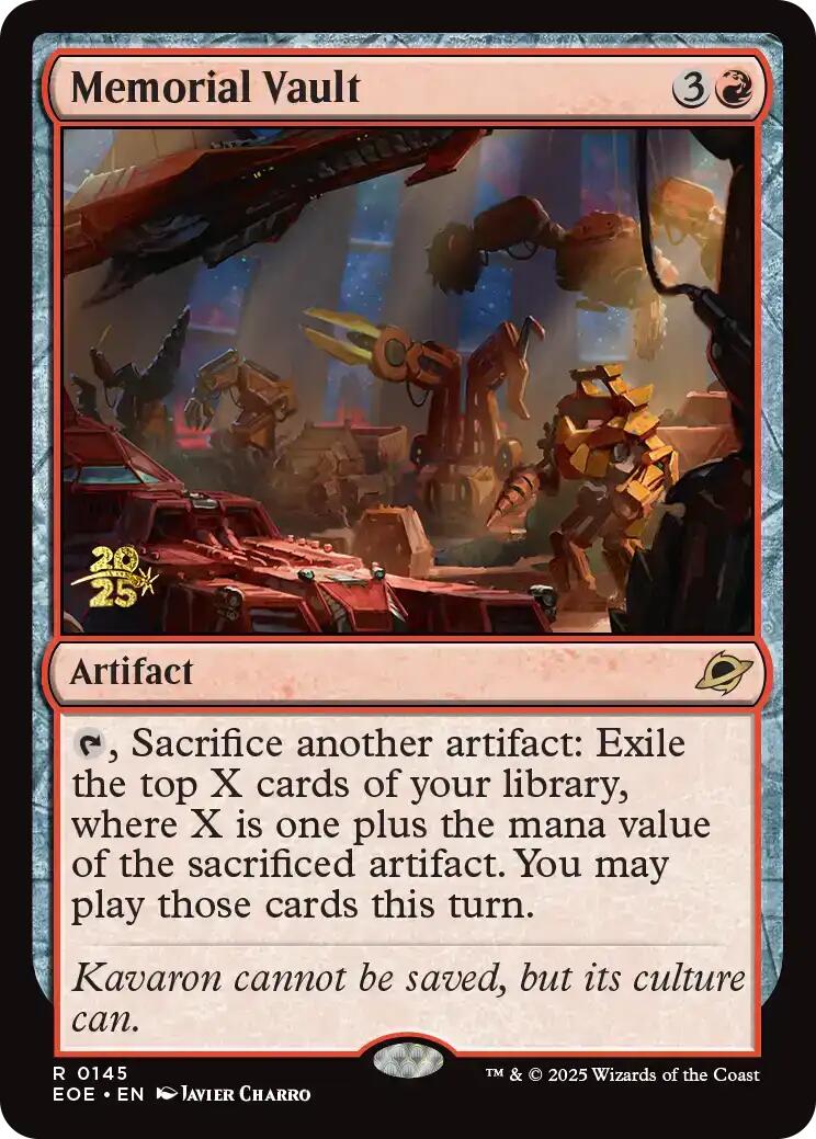 Memorial Vault [Edge of Eternities Prerelease Promos] - Magic: The Gathering - Card Brawlers | Quebec | Canada |