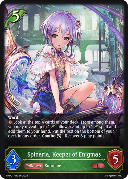 Spinaria, Keeper of Enigmas (GFD01-013EN) [Luxheart Legends] - Bushiroad - Card Brawlers | Quebec | Canada |