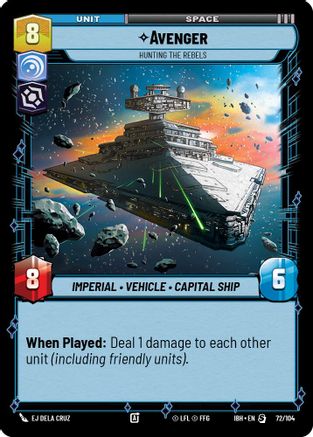 Avenger (72/104) - Hunting the Rebels (72/104) [Intro Battle: Hoth] - Fantasy Flight Games - Card Brawlers | Quebec | Canada |