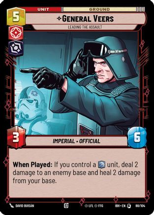 General Veers (88/104) - Leading the Assault (88/104) [Intro Battle: Hoth] - Fantasy Flight Games - Card Brawlers | Quebec | Canada |