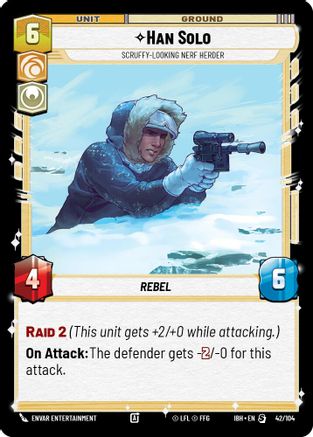 Han Solo (42/104) - Scruffy-Looking Nerf Herder (42/104) [Intro Battle: Hoth] - Fantasy Flight Games - Card Brawlers | Quebec | Canada |