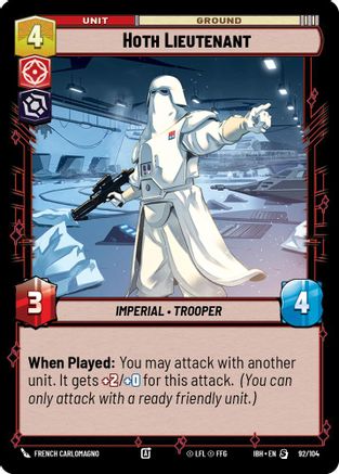 Hoth Lieutenant (92/104) (92/104) [Intro Battle: Hoth] - Fantasy Flight Games - Card Brawlers | Quebec | Canada |