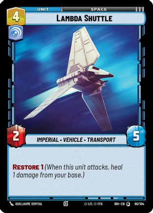 Lambda Shuttle (90/104) (90/104) [Intro Battle: Hoth] - Fantasy Flight Games - Card Brawlers | Quebec | Canada |