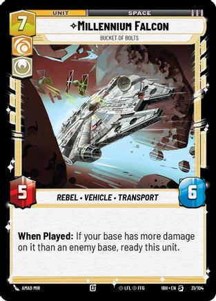 Millennium Falcon (31/104) - Bucket of Bolts (31/104) [Intro Battle: Hoth] - Fantasy Flight Games - Card Brawlers | Quebec | Canada |