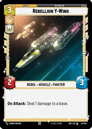 Rebellion Y-Wing (24/104) (24/104) [Intro Battle: Hoth] - Fantasy Flight Games - Card Brawlers | Quebec | Canada |