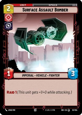 Surface Assault Bomber (93/104) (93/104) [Intro Battle: Hoth] - Fantasy Flight Games - Card Brawlers | Quebec | Canada |