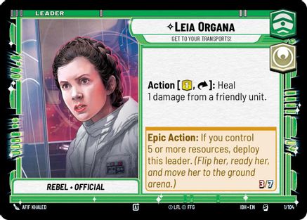 Leia Organa (1/104) - Get To Your Transports! (1/104) [Intro Battle: Hoth] - Fantasy Flight Games - Card Brawlers | Quebec | Canada |