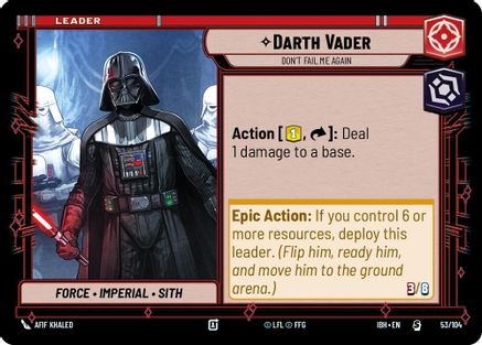 Darth Vader (53/104) - Don't Fail Me Again (53/104) [Intro Battle: Hoth] - Fantasy Flight Games - Card Brawlers | Quebec | Canada |