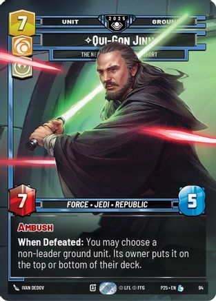Qui-Gon Jinn (94) - The Negotiations Will Be Short (94) [Organized Play Promos] - Fantasy Flight Games - Card Brawlers | Quebec | Canada |