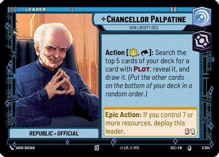 Chancellor Palpatine (1/264) - How Liberty Dies (1/264) [Secrets of Power] - Fantasy Flight Games - Card Brawlers | Quebec | Canada |