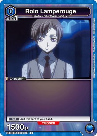 Rolo Lamperouge (014) (UEX03BT/CGH-2-014) - UEX03BT CODE GEASS Lelouch of the Rebellion Vol2 - UEX03BT: CODE GEASS: Lelouch of the Rebellion Vol.2 - Card Brawlers | Quebec | Canada |