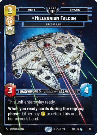 Millennium Falcon (92) - Piece of Junk (92) [Organized Play Promos] - Fantasy Flight Games - Card Brawlers | Quebec | Canada |