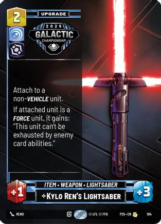 Kylo Ren's Lightsaber (104) (104) [Organized Play Promos] - Fantasy Flight Games - Card Brawlers | Quebec | Canada |