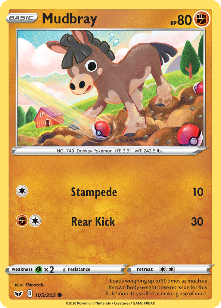 Mudbray (105/202) [Sword & Shield: Base Set] - Pokémon - Card Brawlers | Quebec | Canada |