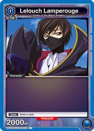 Lelouch Lamperouge (012) (UEX03BT/CGH-2-012) - UEX03BT CODE GEASS Lelouch of the Rebellion Vol2 - UEX03BT: CODE GEASS: Lelouch of the Rebellion Vol.2 - Card Brawlers | Quebec | Canada |