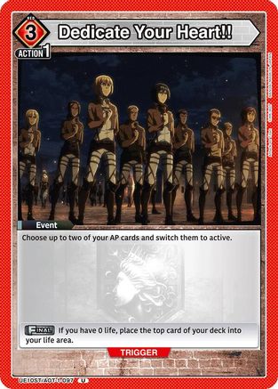 Dedicate Your Heart!! (UE10ST/AOT-1-097) - UE10ST Attack on Titan Starter Deck - UE10ST: Attack on Titan Starter Deck - Card Brawlers | Quebec | Canada |