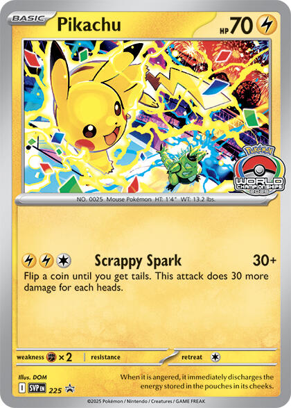 Pikachu (225) (World Championship 2025) [Scarlet & Violet: Black Star Promos] - Pokémon - Card Brawlers | Quebec | Canada |